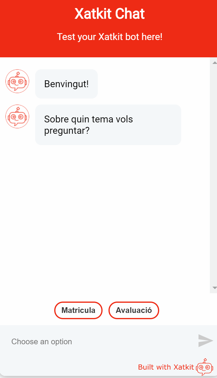 Example of a chatbot in Catalan